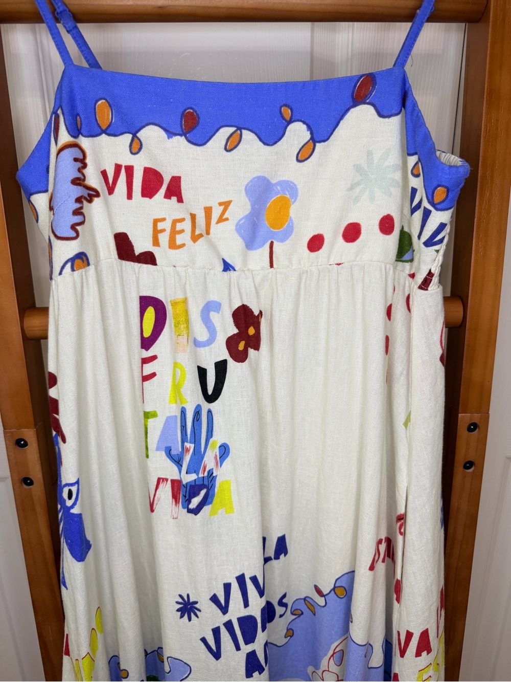 Rachel Zoe Viva La Vida Amigos Linen Blend Printed Maxi Dress M - Picture 3 of 7